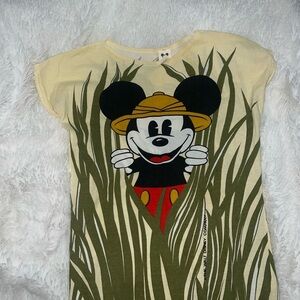Disney Mickey Mouse Safari T-Shirt The Walt Disney Company Long Shirt RARE OSFM
